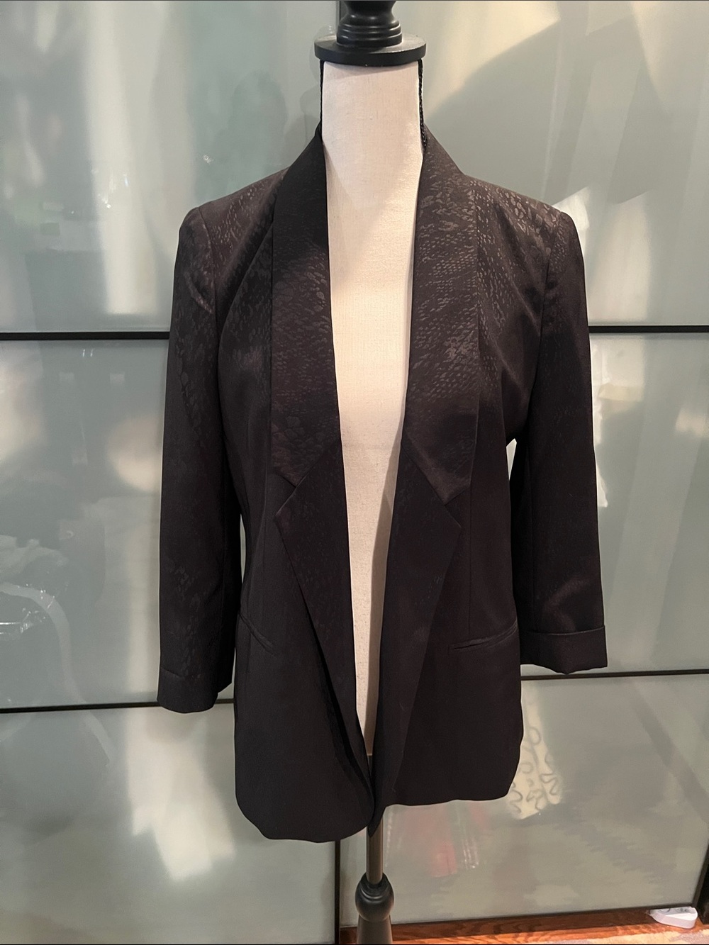 Black Women's Open-Front Blazer Jacket